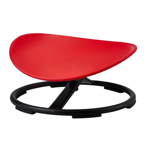 Image of VEVOR Kids Swivel Chair, 220 LBS Capacity, Sensory Spinning Chair, Autistic Kids Sensory Toy Chair with Non-Slip Metal Base, Toddler Sit and Spin for Coordination Balance Focus Training Red
