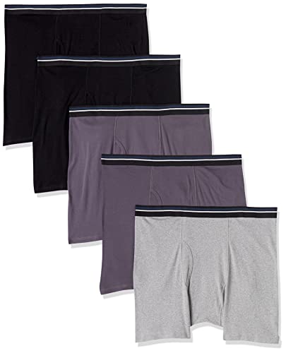 Image of Amazon Essentials Men's Breathable Cotton Boxer Briefs, Tag-Free, Pack of 5