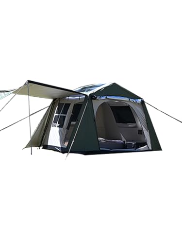 DRASOUL ワンタッチ テント 4人-6人用 ‎ロッジ型 パークテント 前室側室あり 設営簡単 自立式 2重層 UPF50+ 耐水圧2000mm 初心者向け 屋敷型テント キャンピング キャンプ アウトドア ファミリー 公園 収納袋付き