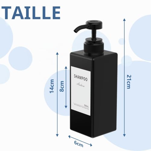 Lot 3 Distributeurs Savon 500ml PETG Étanches, Anhow