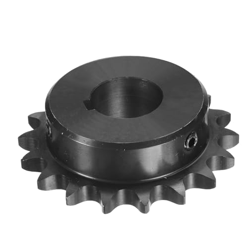Image of uxcell #50 Chain Roller Sprocket B Type, 1-1 /4 inch Bore 18 Tooth Single Strand Chain Sprocket, Carbon Steel, Keyway with Set Screws
