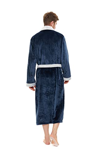 Iniber Mens Robe Soft Lightweight Hooded Robes Full Length Robe For Men，Plus Size Xs-4Xl Warm Plush Bathrobe With Pockets #TOP3