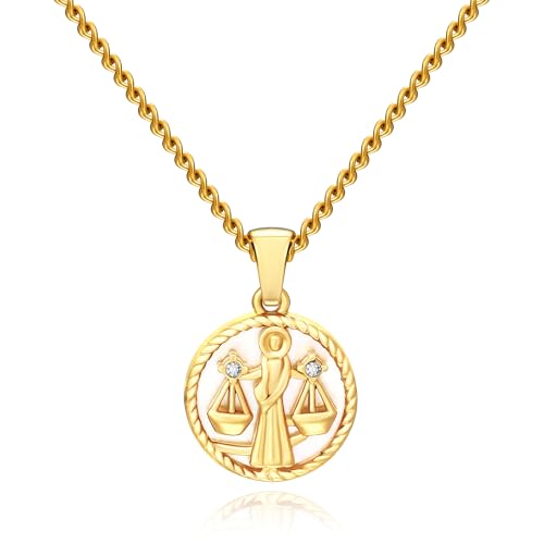 Pendentif signe du zodiaque chaîne fine or femme astrologie astro chic