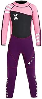 Dark Lightning Kids Wetsuit Full Thermal Suit, Grils Neoprene One Piece Fishing Suits