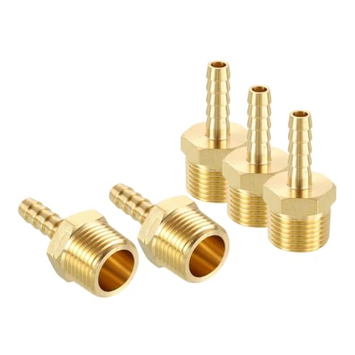 HARFINGTON 6pcs 1/4" to 3/8" NPT Male Brass Hose Barb Fitting Metals Splicer Mender for 3D Printing, Air Compressor, CNC Machine, Dies by HARFINGTON - Used condition - US$7.85