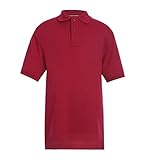 Tommy Hilfiger Short Sleeve Interlock Co-Ed Kids Polo Shirt, School Uniform Clothes for Toddlers, Little, or Big Kids, Breathable with Heat Label Interior Tag - Red, Size 18-20