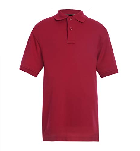 Tommy Hilfiger Kids' Short Sleeve Interlock Co-Ed Polo Shirt, Red, XL