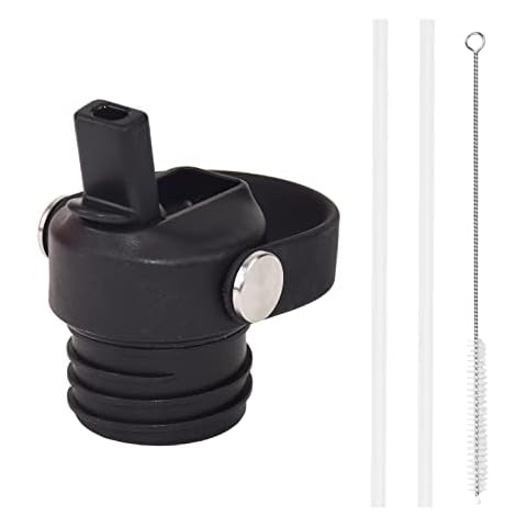 MAGIIN Straw Lid for Hydro Flask Standard Mouth 18oz 21oz 24oz, Flip Top Straw Flex Sport Cap, Replacement Lid (Black C) Cover