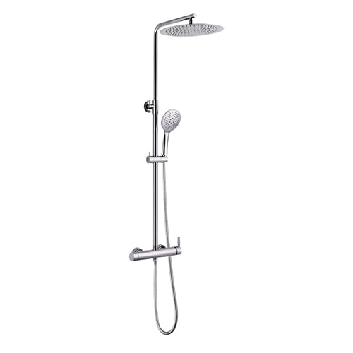 Edouard Rousseau - Colonne de Douche avec Robinetterie HAWERA Mécanique - Tête 300 mm - Douchette 3 Jets - Flexible 1,50 m - Chromé