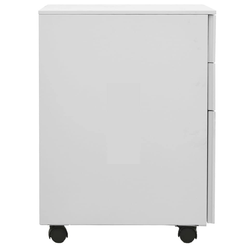 Hothingwell Raccoglitore Mobile Grigio Chiaro 3 Cassetti Acciaio | Barre di sospensione rimovibili, portamatite, cuscinetto a sfere, per file lettera legale A4