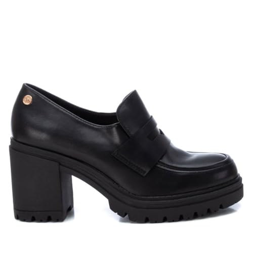 XTI - Mocasines Mujer Negro - Calzado Cómodo y Versátil - Moda Casual - Modelo 14168201 (Talla 39)