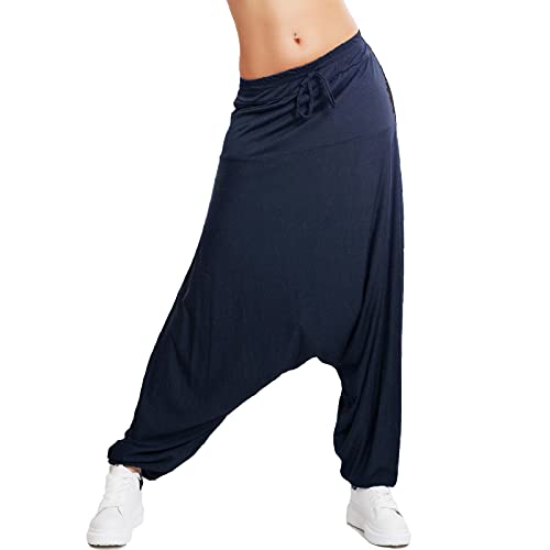 STILE HAREM CAVALLO BASSO DI TENDENZA: Design sarouel con cavallo basso e linea larga ispirata alla moda turca e boho. Un capo originale e moderno, perfetto per festival, vacanze, passeggiate o outfit urbani. La vestibilità morbida dona un look casual ma ricercato, unendo stile e praticità.