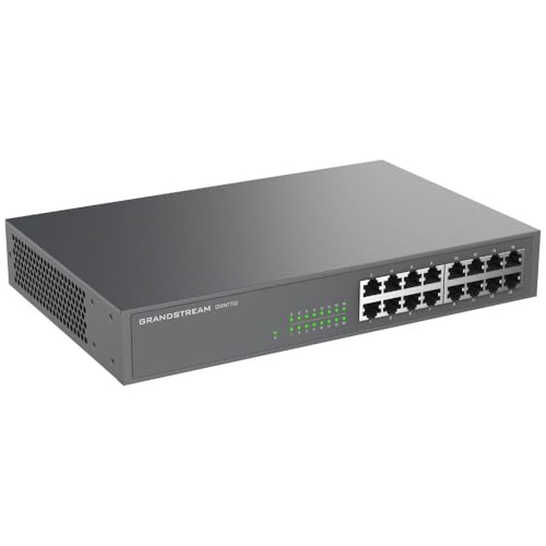 Image of Grandstream GWN7702 | 16-Port Gigabit Ethernet Unmanaged Network Switch | Plug & Play | Desktop /Rack-Mount | Metal Design