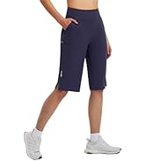 baleaf Women's 14'' Long Shorts Knee Length Capris Quick Dry Lightweight Cargo Hiking Cycling Zip...