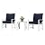 Meilocar Patio Furniture 3-Piece Conversation Set, Outdoor Furniture Patio Chairs with Aluminum Frame and Coffee Table, Conversation Chat Sofa Modern Seating Set, Blue