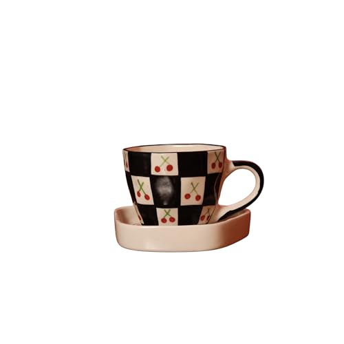Image of Ceramic Coffee Cup with Saucer Set of 1, 250ML Microwave and Dishwasher Safe Large Tea Cups | Large Cup for Coffee | Ideal Use for Every Occasion, Gifting