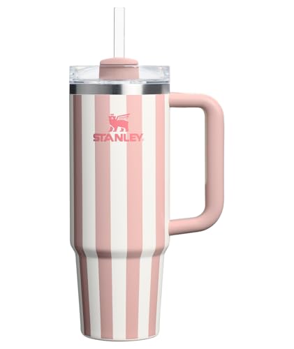 Image of STANLEY Quencher H2.0 Tumbler with Handle and Straw 30 oz | Flowstate 3-Position Lid | Cup Holder Compatible for Travel | Insulated Stainless Steel Cup | BPA-Free | Peach Whip Cabana Gloss