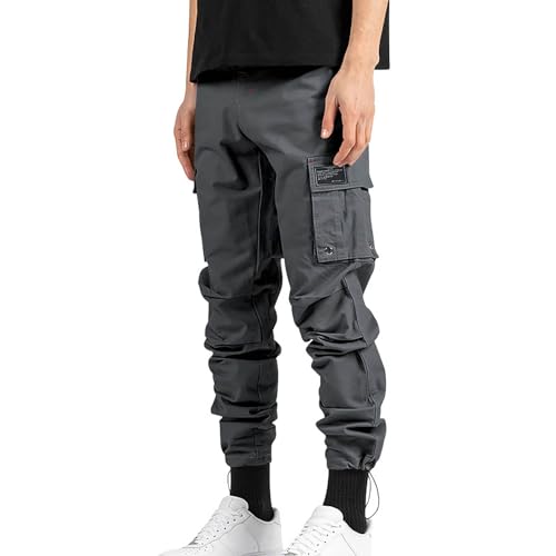 Men's Camo Cargo Pants Casual Joggers Pant Cotton Drawstring Hiking Outdoor Track Jogging Sweatpants, S-3XL3