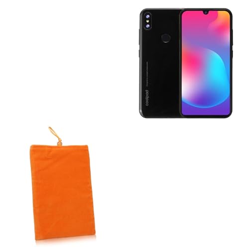 BoxWave Case Compatible with Coolpad N5 Lite - Velvet Pouch, Soft Velour Fabric Bag Sleeve with Drawstring - Bold Orange