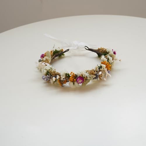 Corona de flores secas para boda miniatura 1