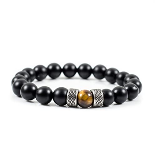 Armbänder für Herren Männer Perlenarmband Armband Kugel Tigerauge Onyx...