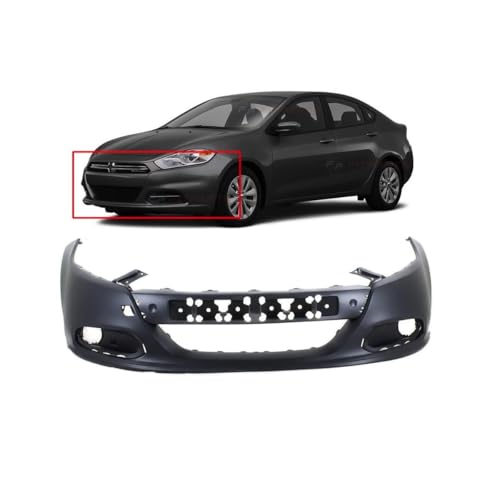 Image of FitParts Compatible with Dodge Dart 2013-2016 Front Bumper Cover | Primed, With Fog Light Holes, Ready to Paint, OEM 1TS71TZZA, CH1000A09