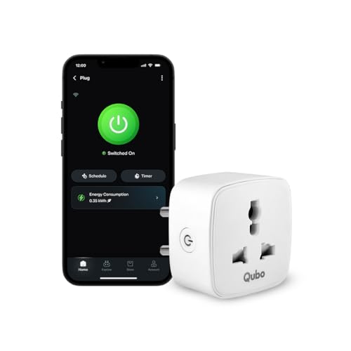 Qubo 10A Wi-Fi + Bluetooth Smart Plug | Energy Monitoring | Ideal for Small Devices Like TVs, Air Purifiers, Mobile & Laptop Chargers | Voice Control with Alexa & Google Assistant | From Hero Group view 1