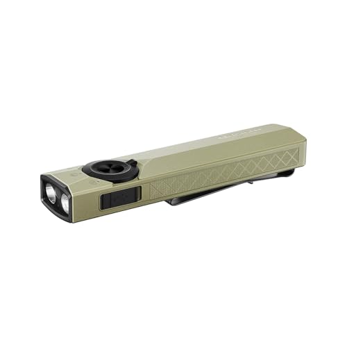 OLIGHT ArkPro Ultra led Taschenlampe mit UV Licht und Grünlicht, 1700 Lumen, robuster flache Taschenlampe mit reinweißem Licht, Magnetischer oder USB-C Anschluss für Outdoor, IPX7 Wasserdicht, OD Grün