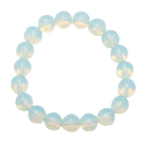 Healeved Pulsera de Ópalo Natural 10 Mm Pulsera Elástica Mujer Joyería Ajustable Moda Obsequio Casual Elegante