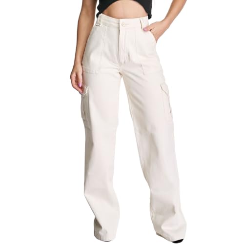 Calça Sarja HNO Jeans Cargo Ana Off White