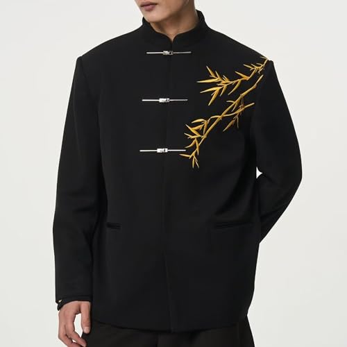 Men's Chinese Sport Coats Stand Collar Slim Fit Blazer Men Casual Suit Blazer2