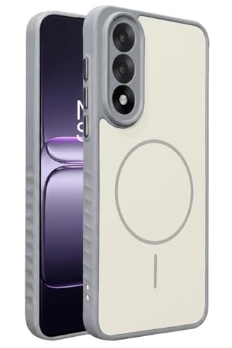 Image of VONZEE Matte Magnetic Case Compatible for OnePlus Nord 5 5G Wireless Charging Shockproof Anti-Scratch TPU PC Slim Fit Full Protection Phone Cover for OnePlus Nord 5 5G-Grey