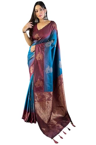 SGF11- Women's Kanjivaram Woven Soft Silk Saree With Blouse Piece