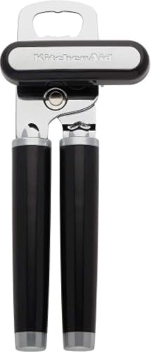 Image of KitchenAid Classic Multifunction Can Opener and Bottle Opener Easy to Use, Razor Sharp Stainless Steel Cutting Wheel, Soft Ergonomic Handles, Black, Pack of 12