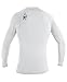 O'Neill Wetsuits UV Sun Protection Mens Skins Long Sleeve Crew Sun Shirt Rash Guard, White/White/White, X-Large