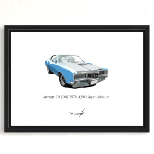 |X^[ re[WJ[|bvA[g A A4z }[L[ETCN 1970 429ci X[p[Ru WFbg pTCY297mm×210mm t[ Mercury Cyclone 1970 429ci Super Cobra 