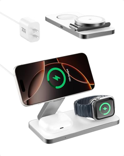 Station de charge sans fil 3 en 1 Qi2 : sublimez votre bureau et iPhone 16 Pro