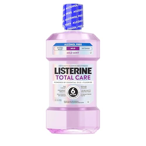 Listerine Total Care Alcohol-Free Mild Mouthwash, 6 Benefit Oral Rinse to Help Kill 99.9% of Germs...