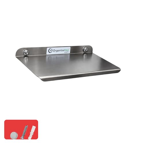 Image of 9 Inch Set 2 Grey Wall Shelf - Metal Floating Shelf for Wall, Wall Mounted Shelves, Modern Wall Shelf for Bedroom & Living Room Storage, Minimalist Wall Mount Shelf (22.86 CM Long X 12 CM deep)
