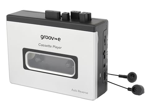 Groov-e Retro Cassette Player & Recorder with Bluetooth - Comes with Headphones Has Auto Reverse Feature Built-In Mic & Speaker USB or Battery-Operated