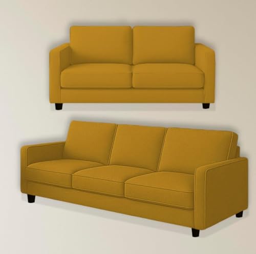 Image of The MM Furniture store Premium Fabric Sofa - Dirty Gold (3+2 Seater)