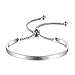 MunkiMix Bracelet Personnalisé Femme Texte/Nom/Date Personnalisé Bracelet Acier Inoxydable Filles Cadeaux d'anniversaire Cadeaux pour Adolescentes Cadeaux Personnalisés Amis Sœur