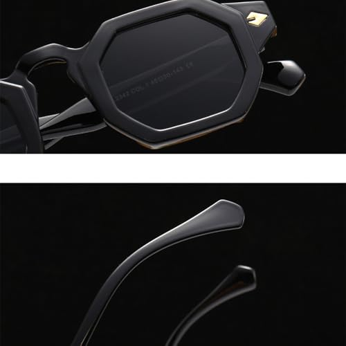 Lunettes de soleil polygone rétro à verres miroir et rivets de précision - 7