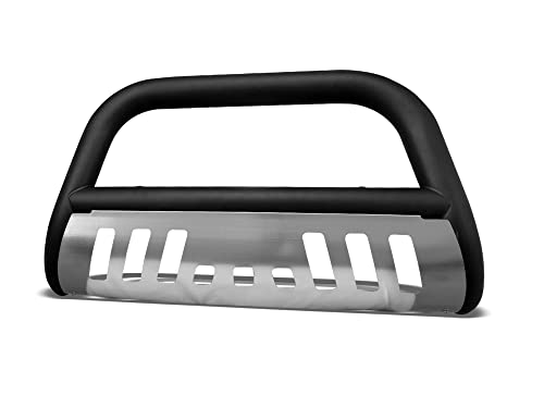 Armordillo USA 7142961 Pare-Buffle de 7,6 cm, Noir Mat, avec Plaque antidérapante en Aluminium