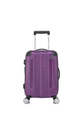 Image of Rockland London Hardside Spinner Wheel Luggage Set, Purple, Carry-On 20-Inch and Tote 14-Inch (F1902-PURPLE)