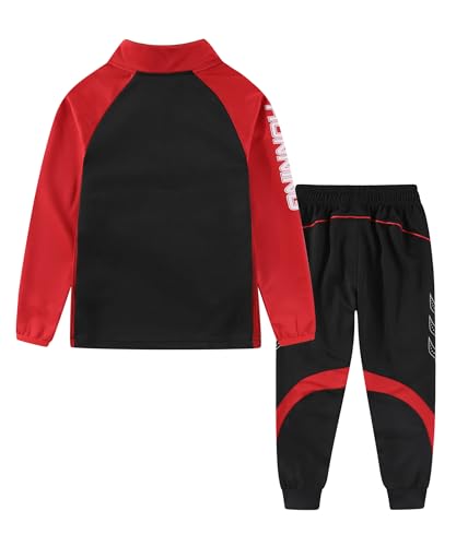 Boys Girls 2 Piece Athletic Tracksuit Quater Zip Up Jogger Set Long Sleeve Sports Training Outfits2