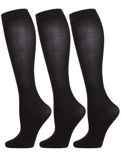 MeMoi 3 Pair Women's Opaque Solid Color Microfiber 40 Denier Trouser Socks