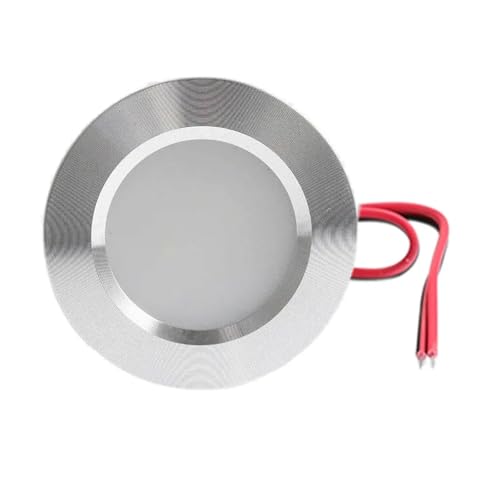 eufeifeiegds 12V 24V X LED LrlbgCg 3W ^ 14mm 2C` ߍݎV䃉v 55mm ƒp{I_ECg(White 6000K,Silver Shell,DC 24V)