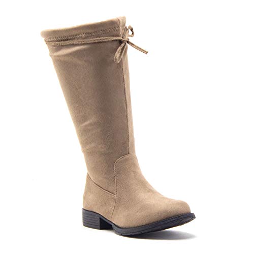 Jazamé Little Girls Walker Tall Knee High Zipped Round Toe Riding Dress Boots