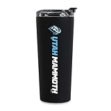 Rico Industries NHL Hockey Utah Mammoth Standard Black 24oz Stainless Steel Tumbler with Lid and Dual Functioning Lid